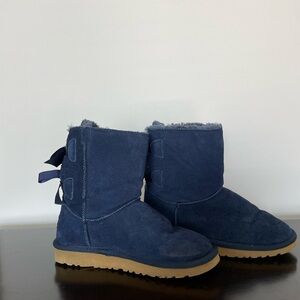 Women's Navy Ankle Boots with Bows